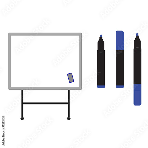 Whiteboard with markers