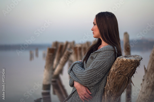 Εκτύπωση καμβά Beautiful woman in a melancholy