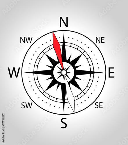 Wind rose compass icon