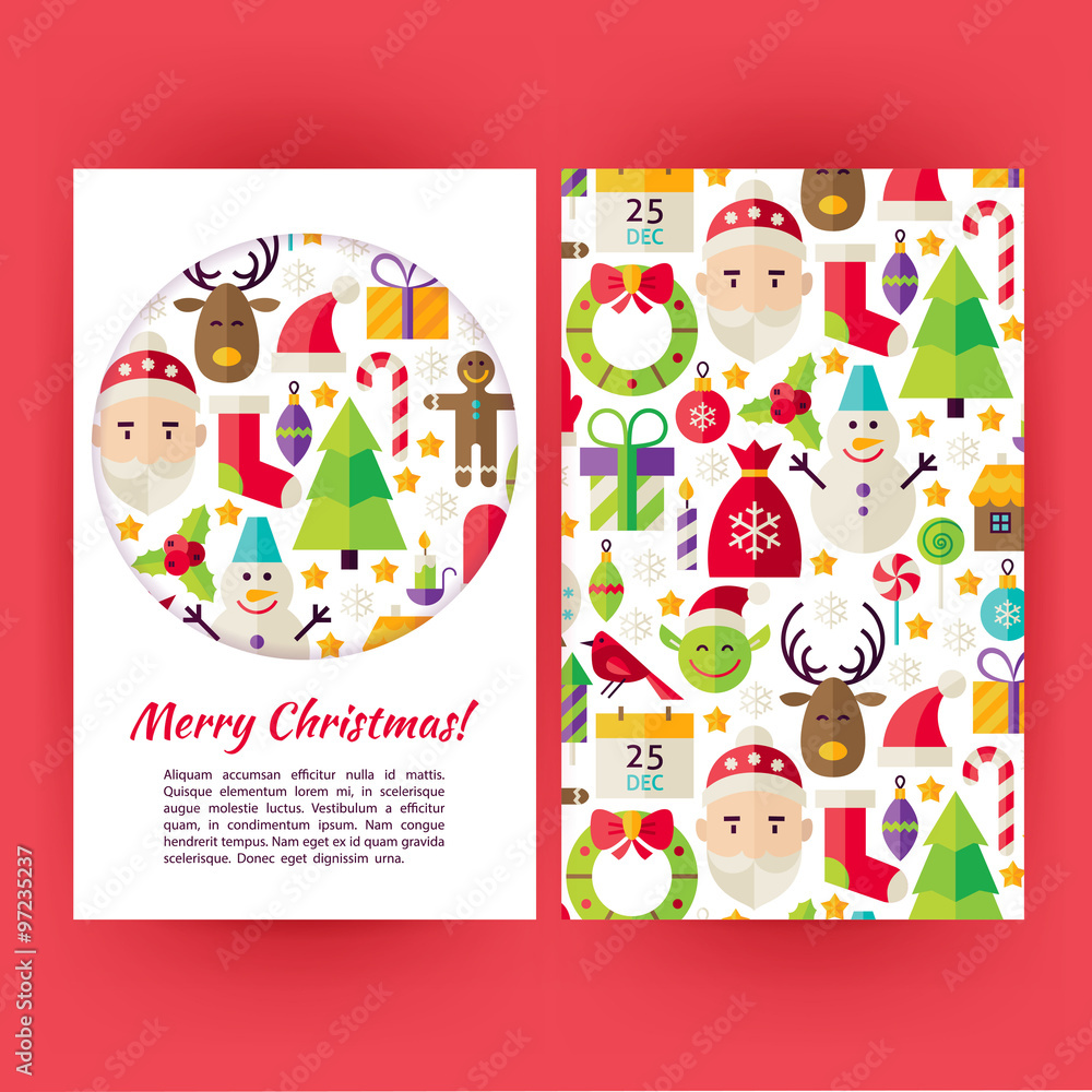 Fototapeta premium Vector Merry Christmas Banners Set Template