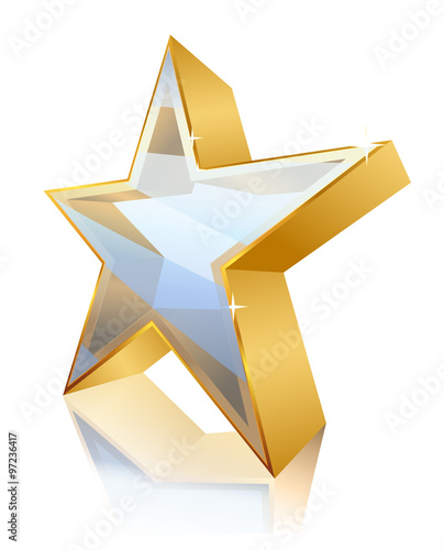 star contour made of gold. vector