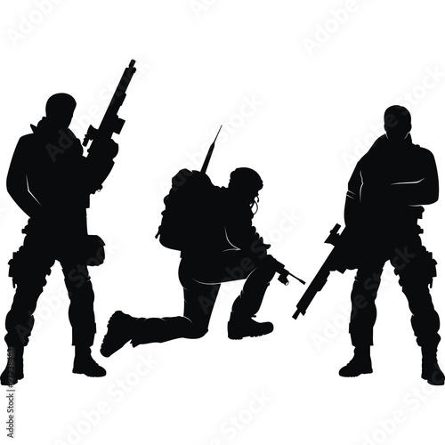 Black Silhouette of Soldier 