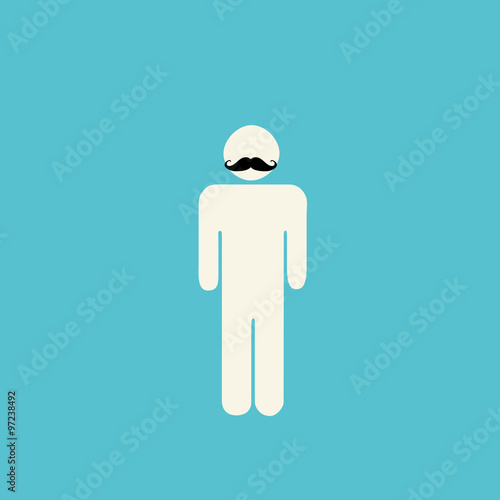 Movember prostate cancer awareness - stick figure with mustache photo