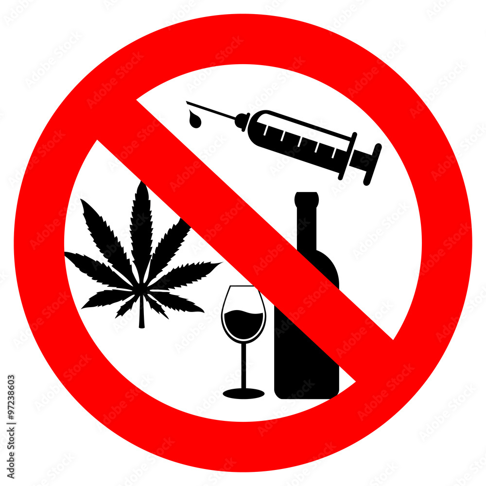 No drugs and alcohol sign