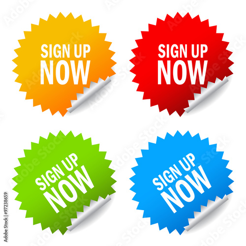 Sign up now sticker