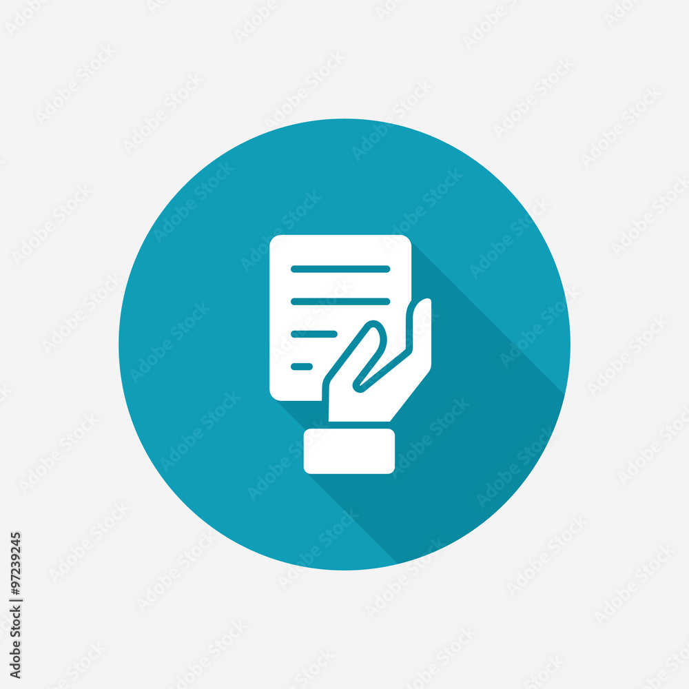 Hand with document icon Hand with document icon