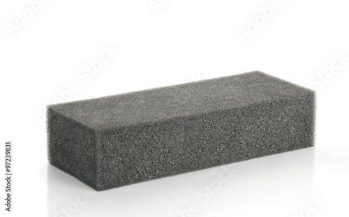 Black sponge/Black sponge on the white background.