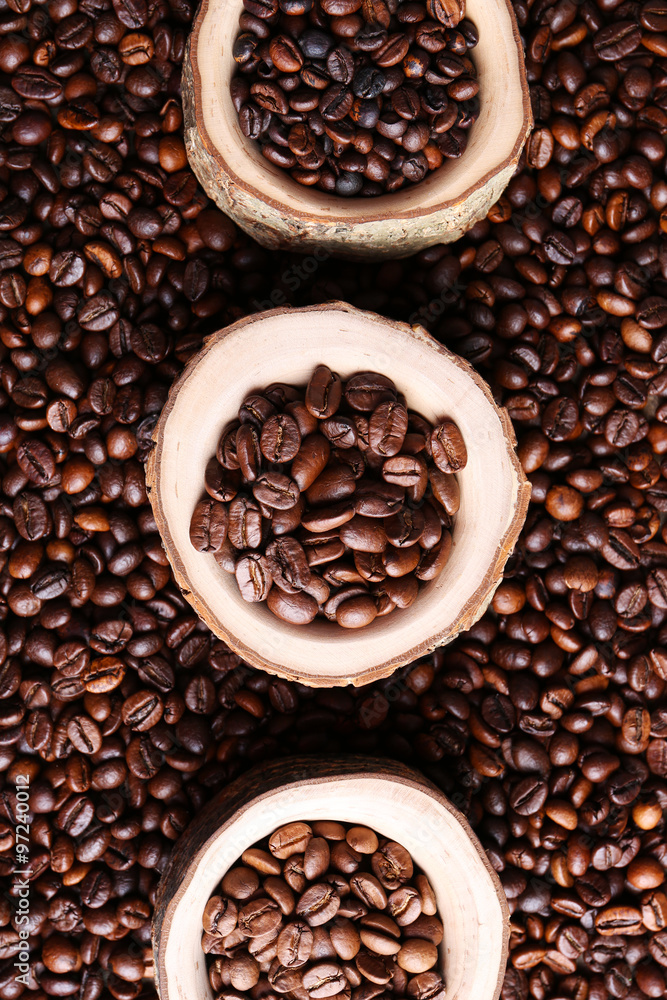 Fototapeta premium Collection of coffee beans, close up