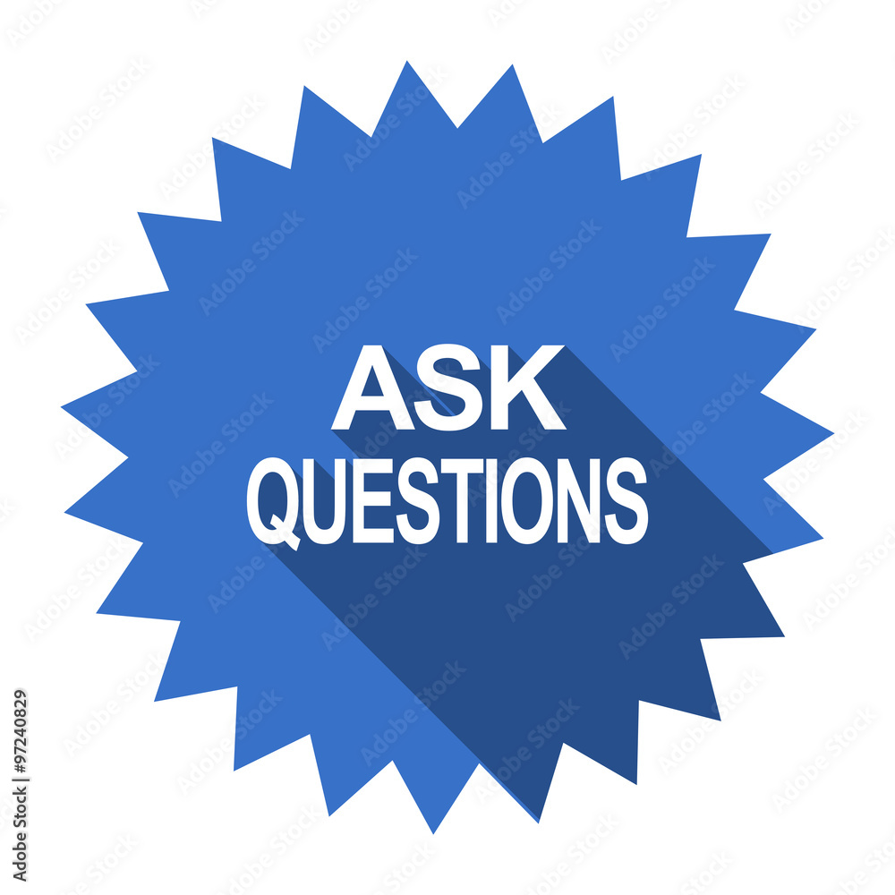 ask questions blue flat icon ask questions blue flat icon