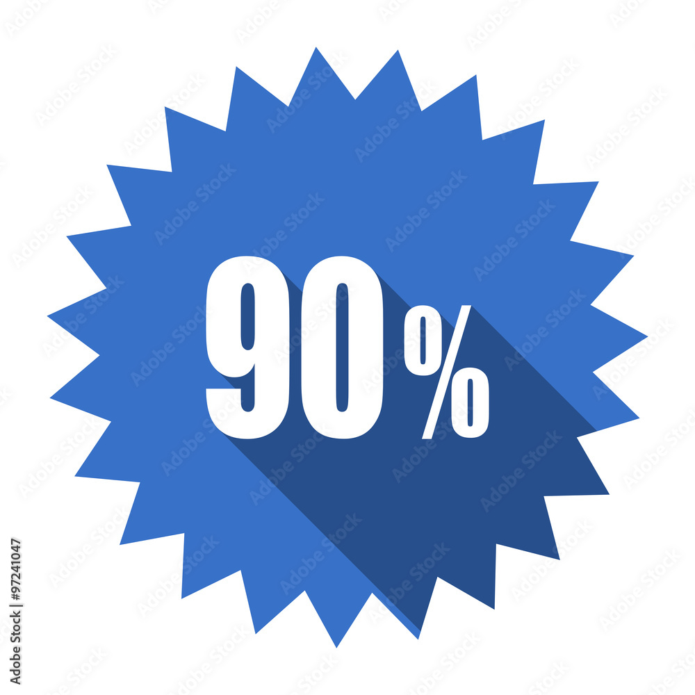 90 percent blue flat icon 90 percent blue flat icon