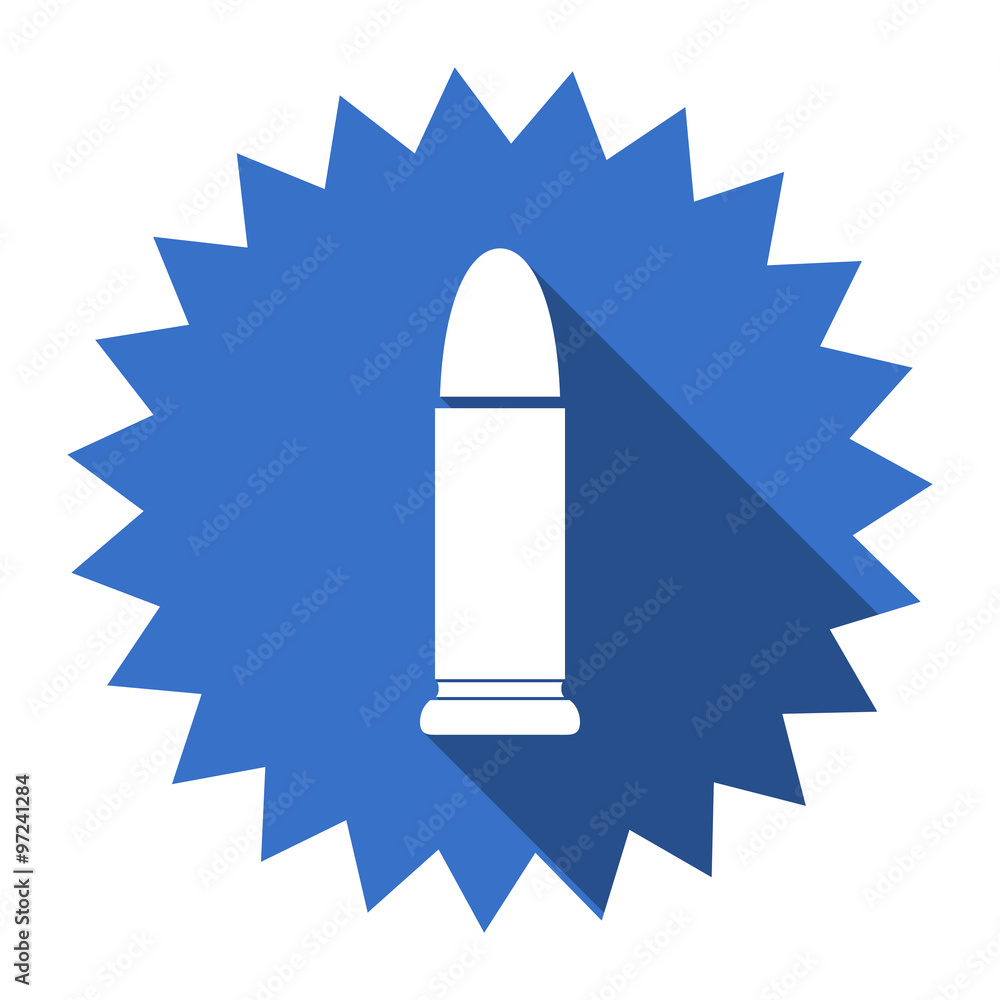 Fototapeta premium ammunition blue flat icon
