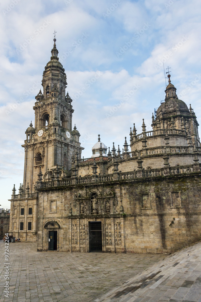 Bell tower and dome of Santiago de Compostela church