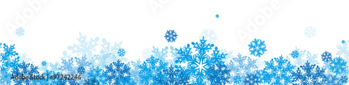 Blue snowflakes background, snow banner