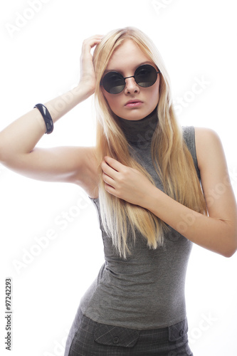 young blond woman with sunglasses © Raisa Kanareva