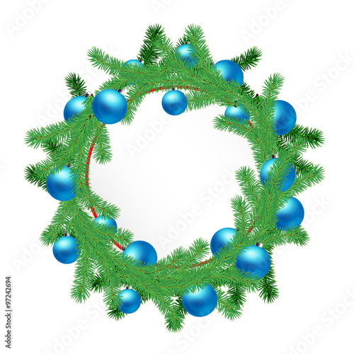 Card with Chrismas wreath