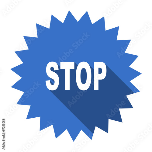 stop blue flat icon