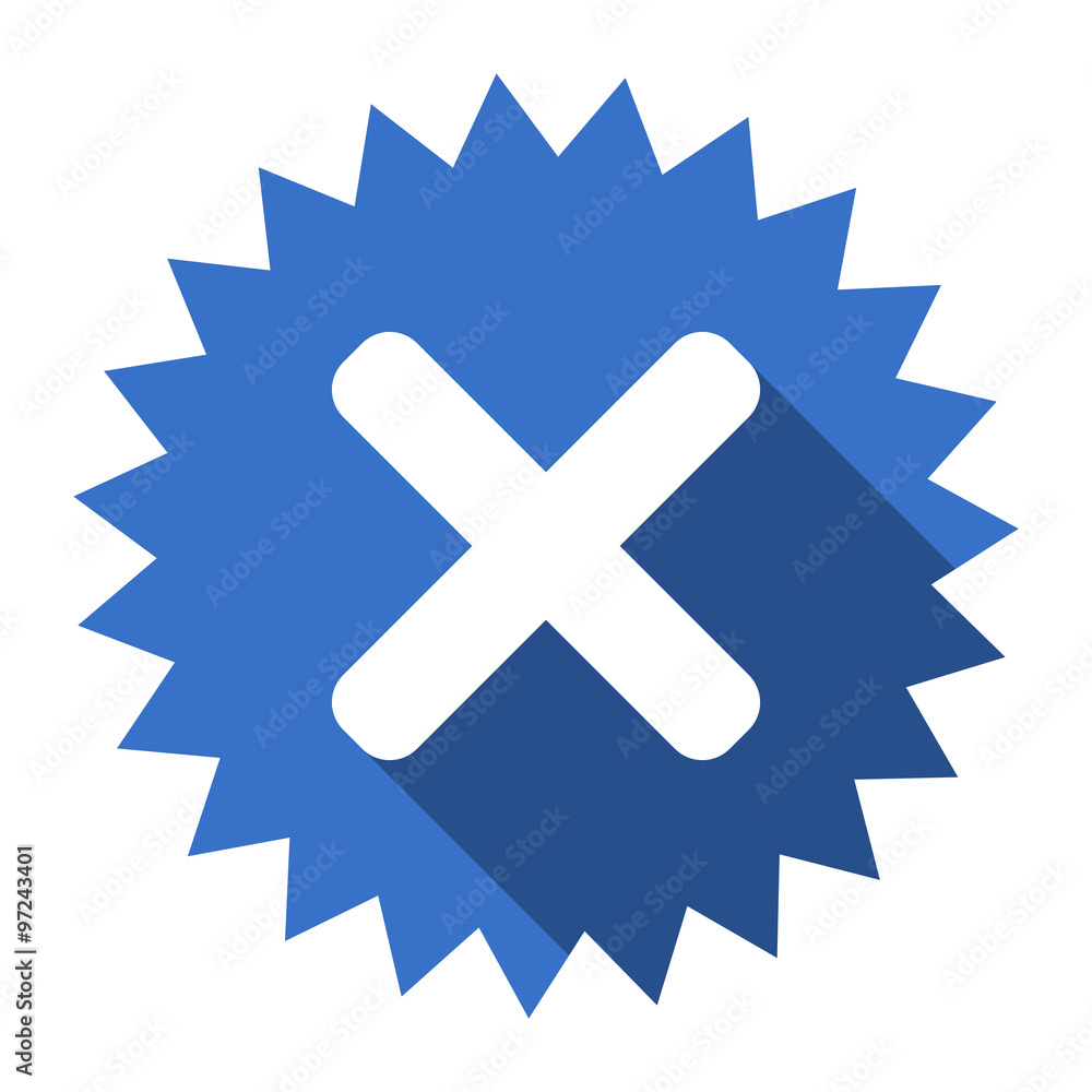 Fototapeta premium cancel blue flat icon