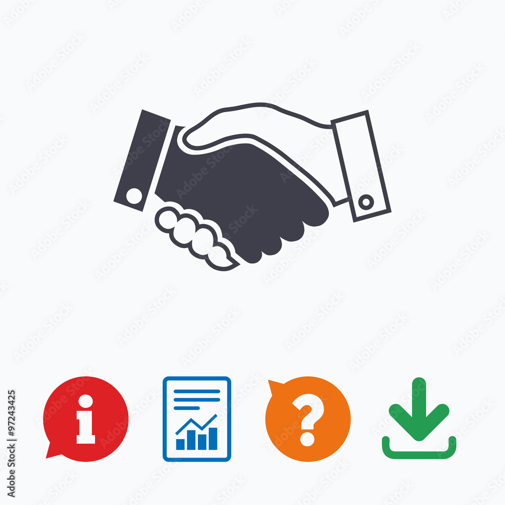 Handshake sign icon. Successful business symbol. Handshake sign icon. Successful business symbol.