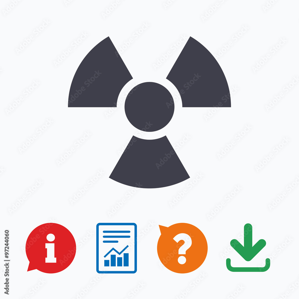 Radiation sign icon. Danger symbol. Radiation sign icon. Danger symbol.