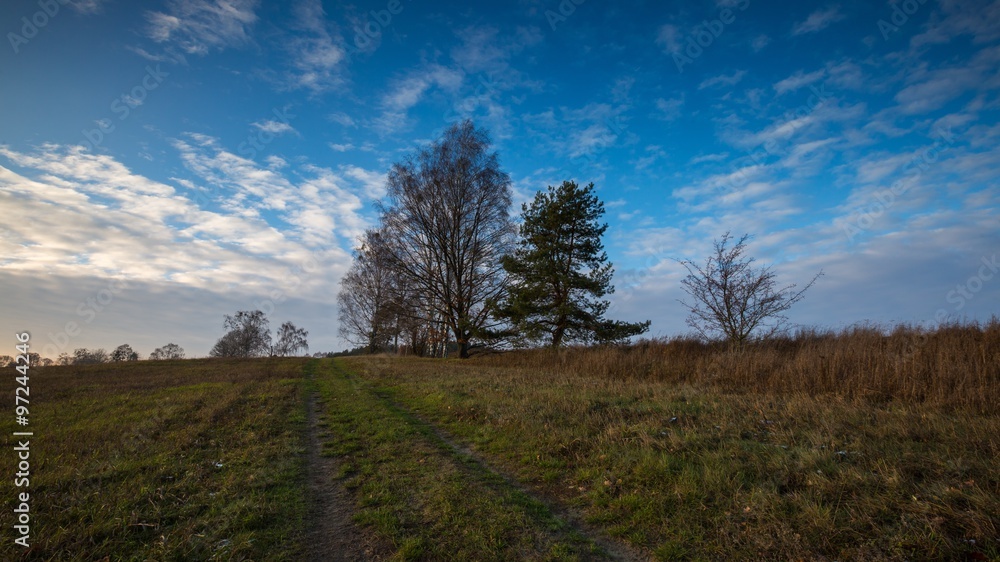 Landscape of fields at late autumn or winter Landscape of fields at late autumn or winter