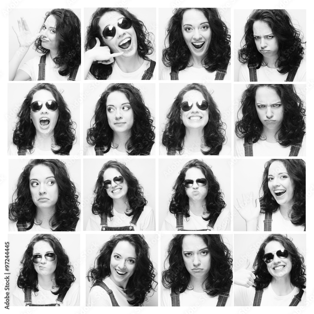 woman making diferent expressions woman making diferent expressions
