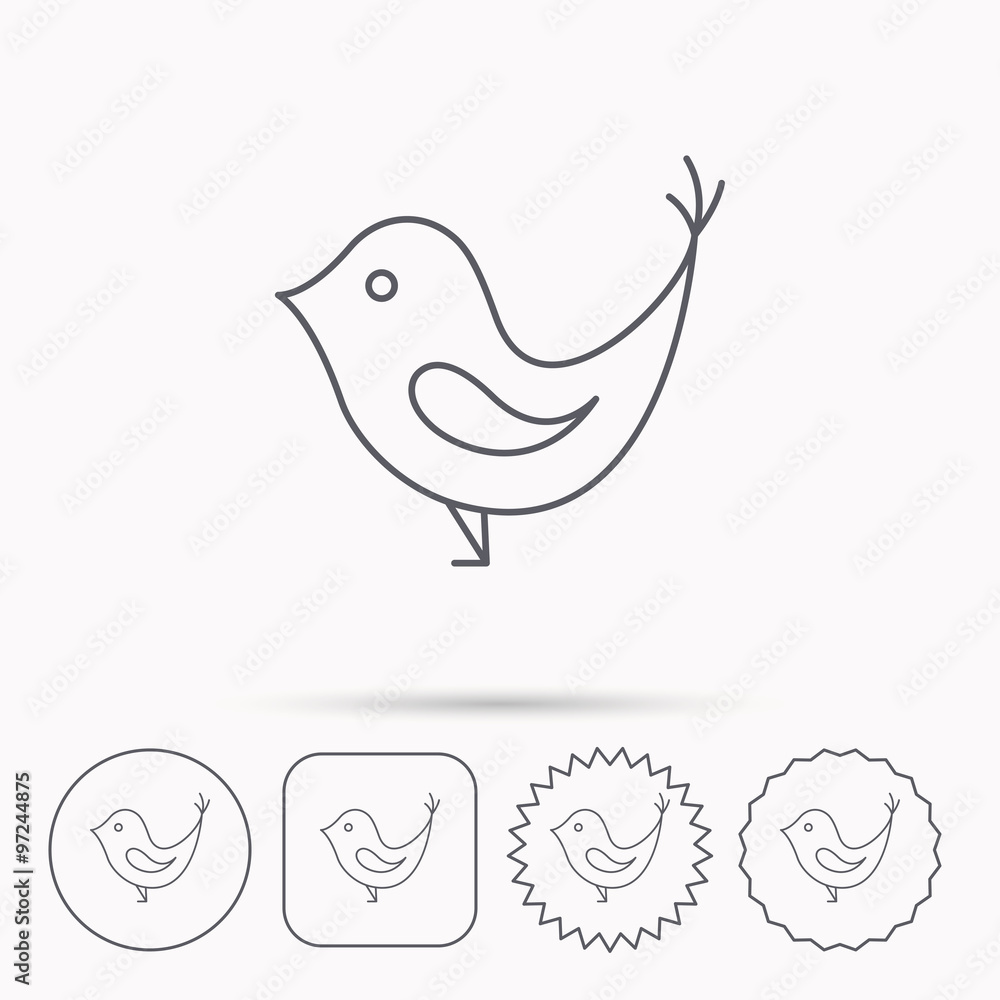 Bird with beak icon. Social media concept sign. Bird with beak icon. Social media concept sign.