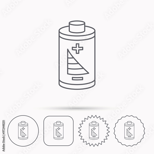 Battery icon. Electrical power sign.
