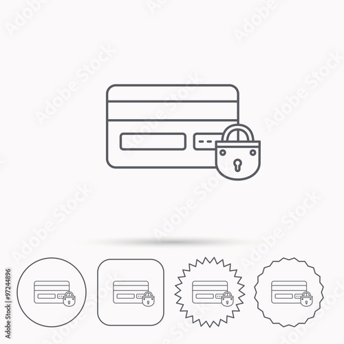 Blocked credit card icon. Shopping sign.