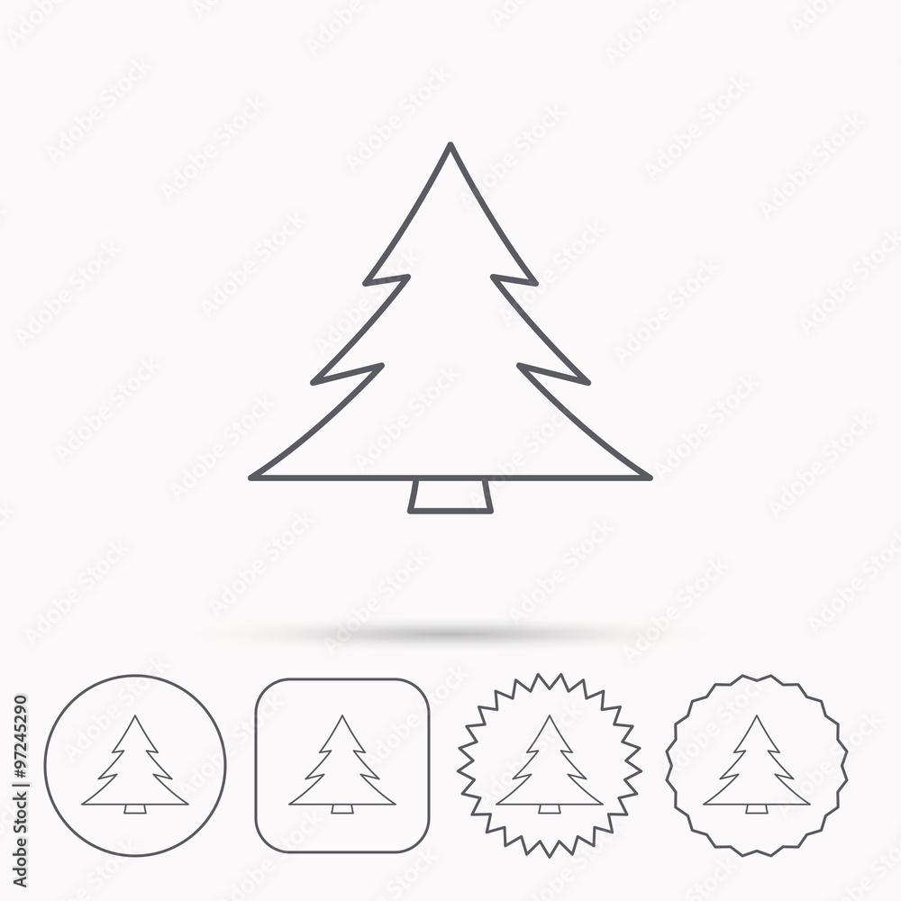 Fototapeta premium Christmas tree icon. Forest or nature sign.