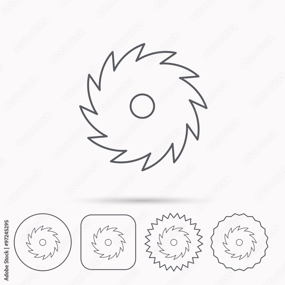 Fototapeta premium Circular saw icon. Cutting disk sign.