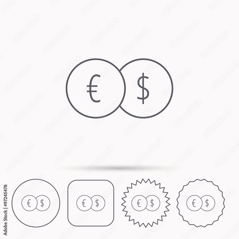 Currency exchange icon. Banking transfer sign. Currency exchange icon. Banking transfer sign.