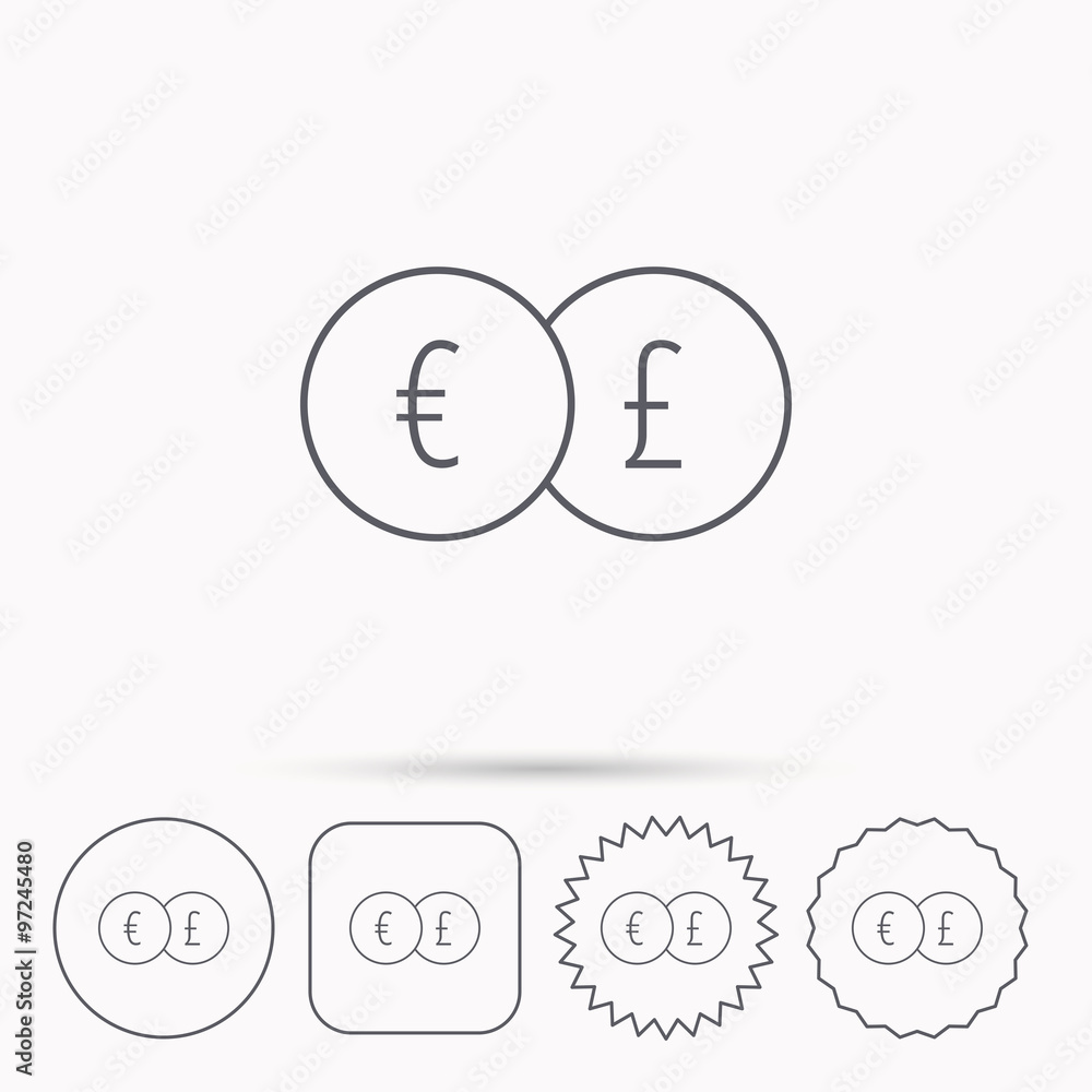 Currency exchange icon. Banking transfer sign. Currency exchange icon. Banking transfer sign.