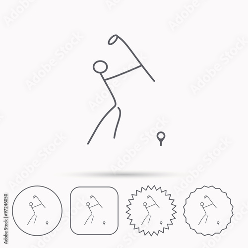 Golf club icon. Golfing sport sign.