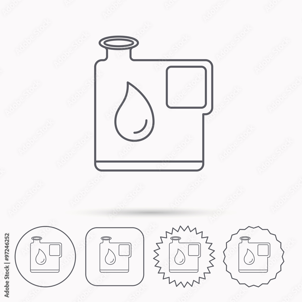Jerrycan icon. Petrol fuel can with drop sign. Jerrycan icon. Petrol fuel can with drop sign.
