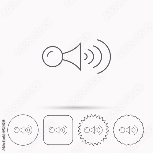 Klaxon signal icon. Car horn sign.