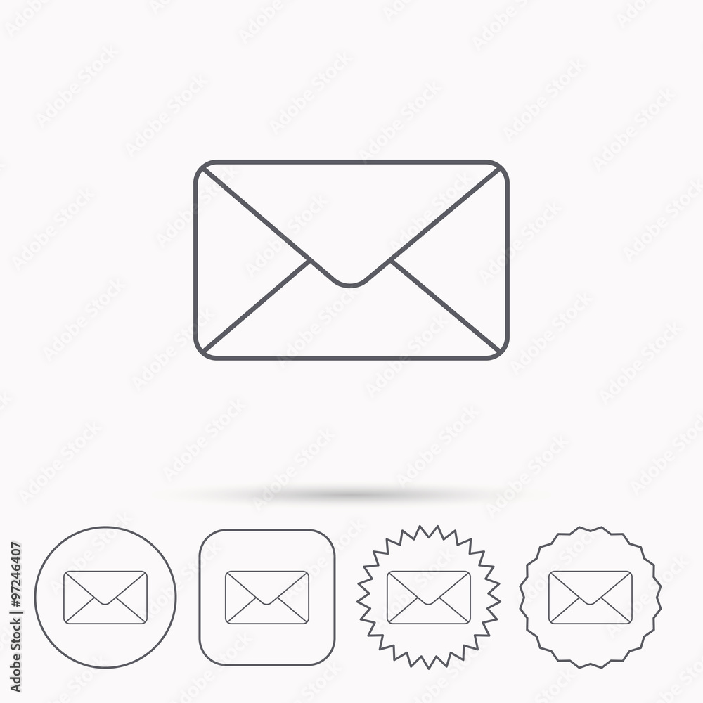 Envelope mail icon. Email message sign. Envelope mail icon. Email message sign.
