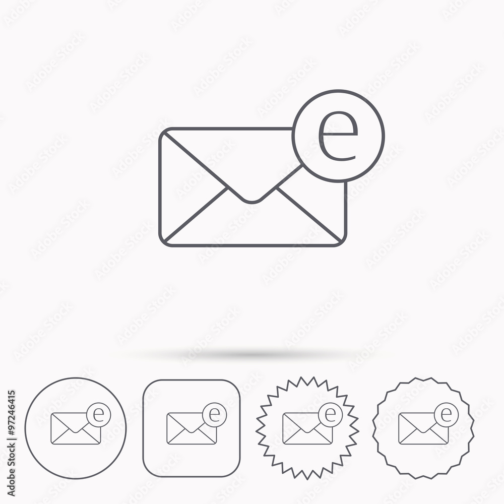 Envelope mail icon. Email message sign. Envelope mail icon. Email message sign.