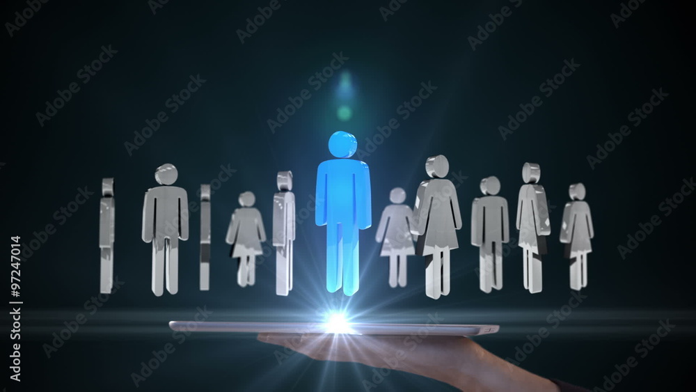 Businesswoman using tablet to view hologram Businesswoman using tablet to view hologram