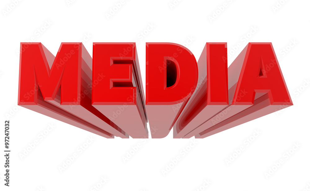 3D MEDIA word on white background 3d rendering 3D MEDIA word on white background 3d rendering
