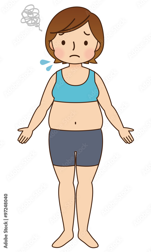 ダイエット 女性 太った身体 Stock イラスト Adobe Stock