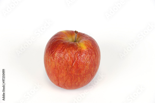dry apple on white background