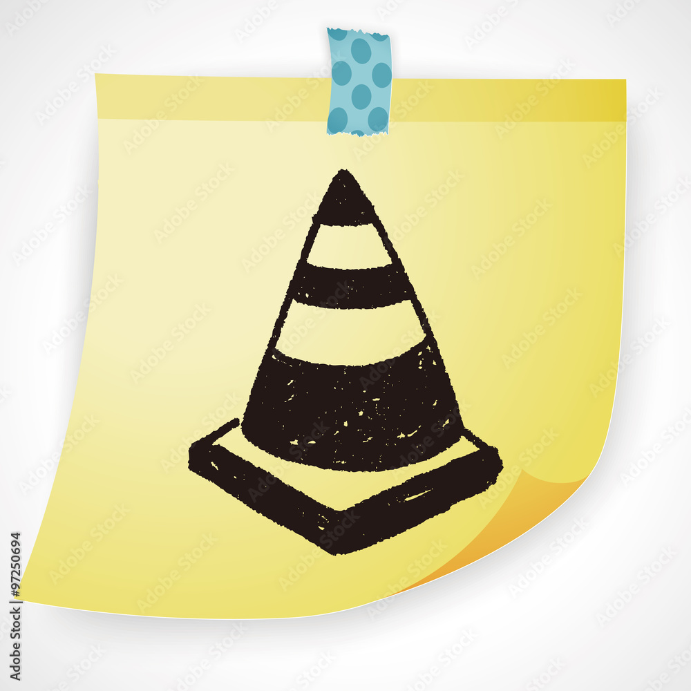 Triangular cone doodle drawing
