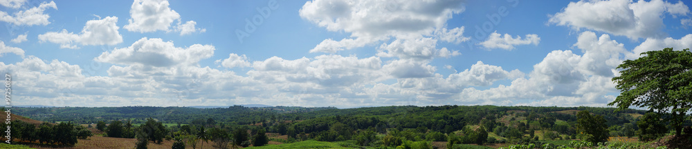 view of panorama of countryside of thailand