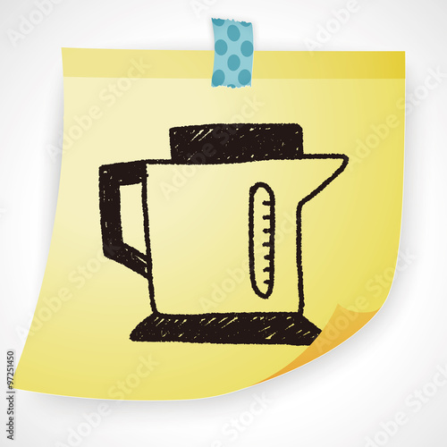 kitchenware hot water bottle doodle drawing