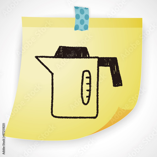 kitchenware hot water bottle doodle drawing