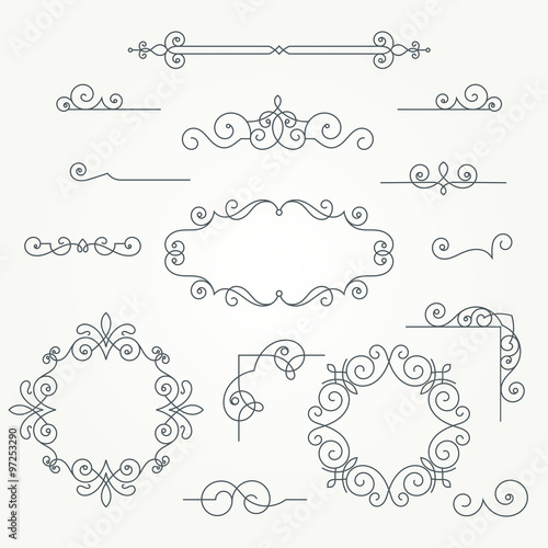 Calligraphic decorative elements.