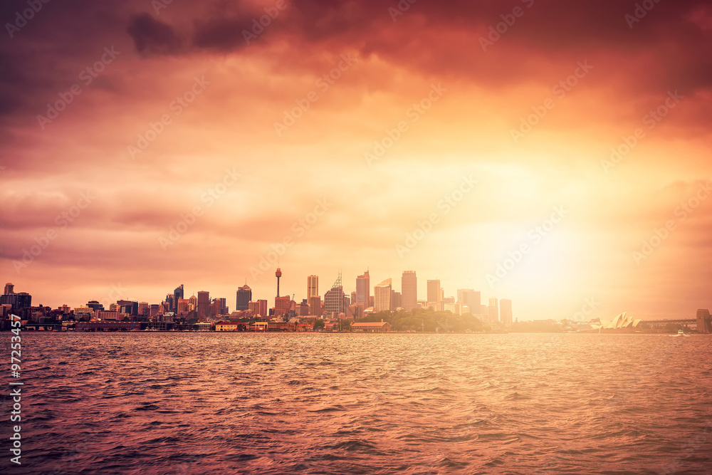 Sydney skyline at sunset Sydney skyline at sunset