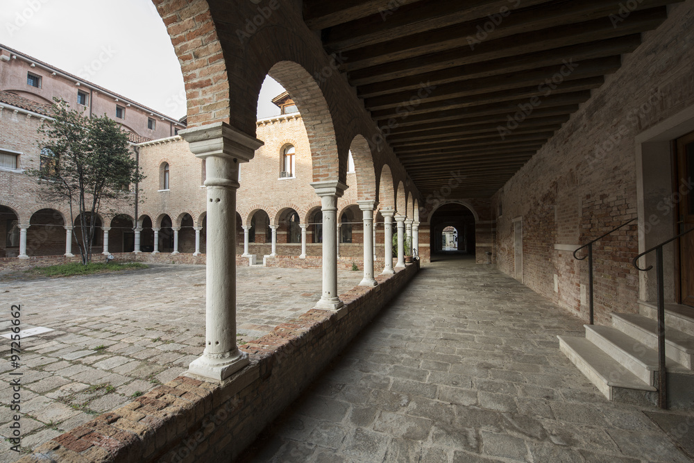 cloister of the monastery Ss. Cosmas and Damian, now a center 