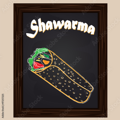 Hot shawarma chalkedpainted with chalk