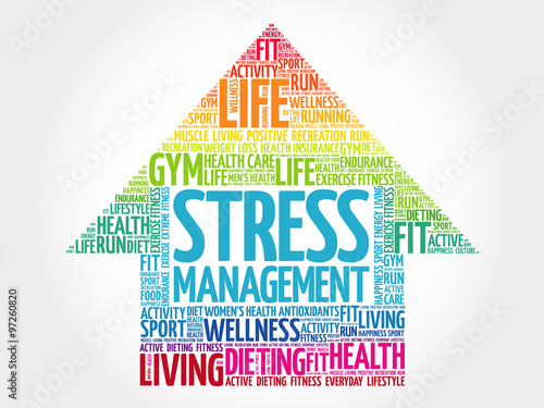 Stress Management arrow word cloud, health concept